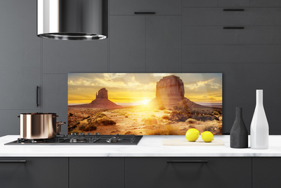 Küchenrückwand Spritzschutz Wüste Sonne Landschaft
