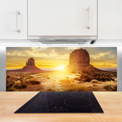 Küchenrückwand Spritzschutz Wüste Sonne Landschaft