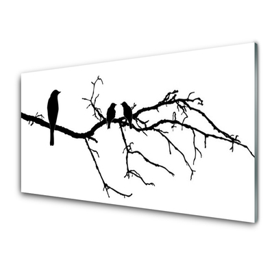 Küchenrückwand Spritzschutz Vögel Zweig Kunst