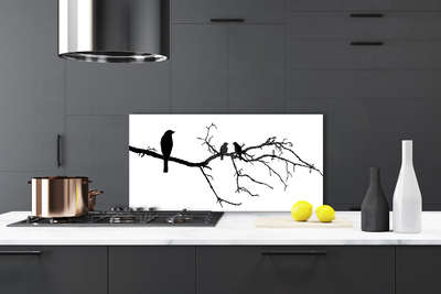 Küchenrückwand Spritzschutz Vögel Zweig Kunst
