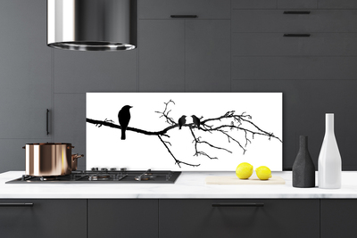 Küchenrückwand Spritzschutz Vögel Zweig Kunst