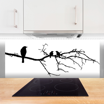 Küchenrückwand Spritzschutz Vögel Zweig Kunst
