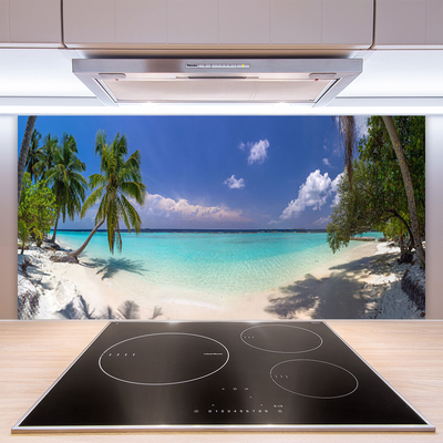 Küchenrückwand Spritzschutz Meer Strand Palmen Landschaft
