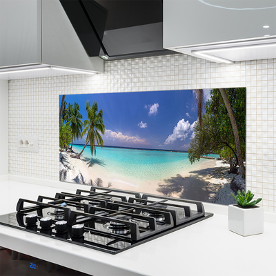 Küchenrückwand Spritzschutz Meer Strand Palmen Landschaft