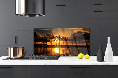 Küchenrückwand Spritzschutz Bäume Sonne Landschaft