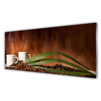 Küchenrückwand Spritzschutz Tassen Kaffeebohnen Küche