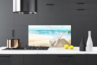 Küchenrückwand Spritzschutz Strand Flasche Kunst