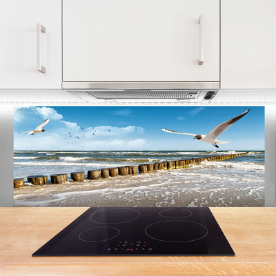 Küchenrückwand Fliesenspiegel Möwen Meer Landschaft