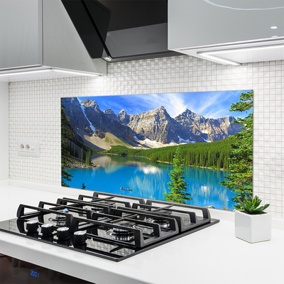 Küchenrückwand Fliesenspiegel See Gebirge Wald Landschaft