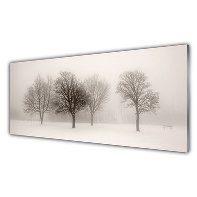 Küchenrückwand Fliesenspiegel Schnee Bäume Landschaft