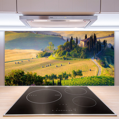 Küchenrückwand Fliesenspiegel Acker Bäume Landschaft