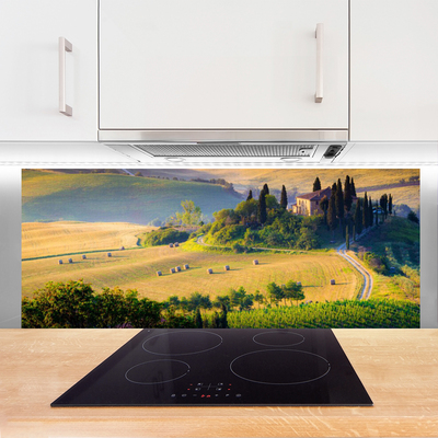 Küchenrückwand Fliesenspiegel Acker Bäume Landschaft