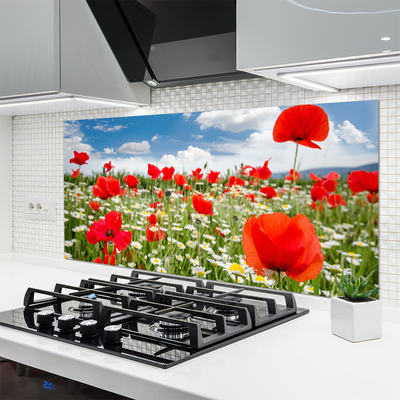 Küchenrückwand Fliesenspiegel Wiese Blumen Natur