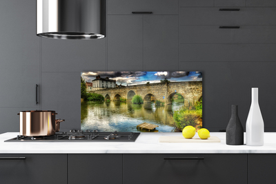 Küchenrückwand Fliesenspiegel See Brücke Architektur