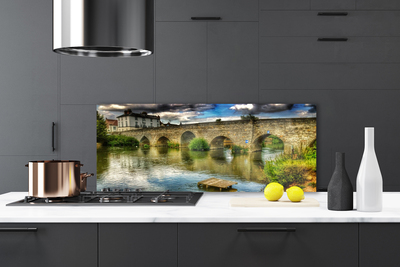 Küchenrückwand Fliesenspiegel See Brücke Architektur