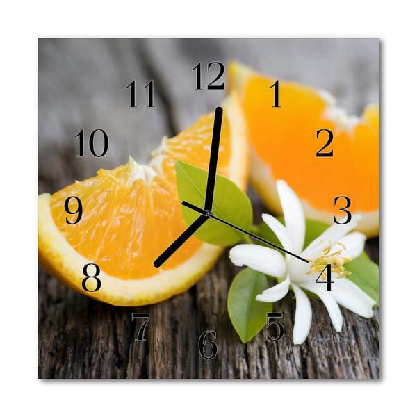 Glasuhr Küchenuhr Zitrone
