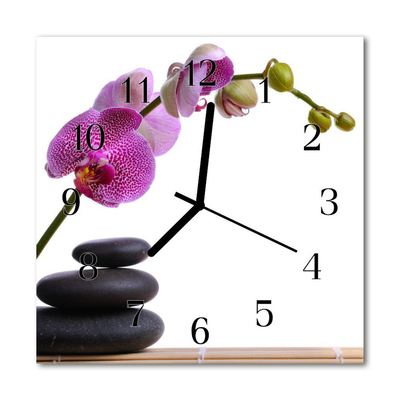 Glasuhr Küchenuhr Orchidee