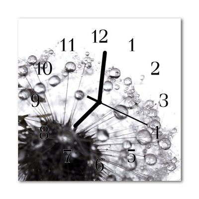 Glasuhr Küchenuhr Pusteblume