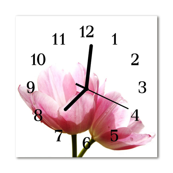 Glasuhr Küchenuhr Tulpen Blumen