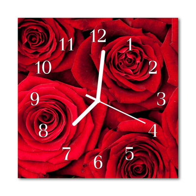 Glasuhr Küchenuhr Rosen