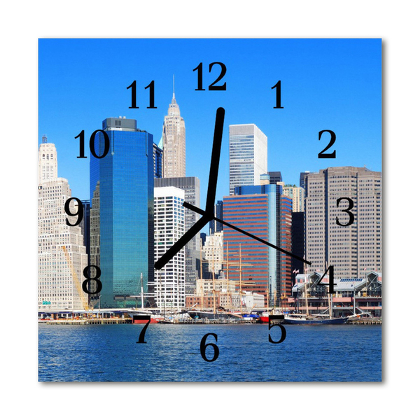 Glasuhr Küchenuhr Skyline