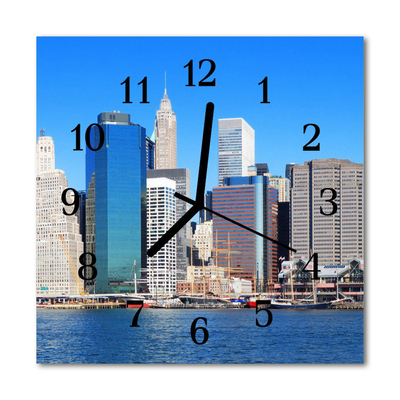 Glasuhr Küchenuhr Skyline