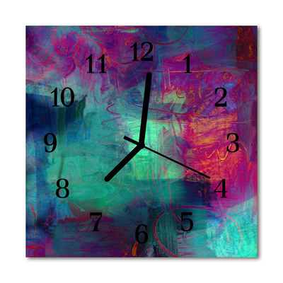 Glasuhr Küchenuhr Bunte Malerei