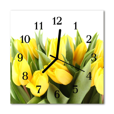 Glasuhr Küchenuhr Tulpen Blumen