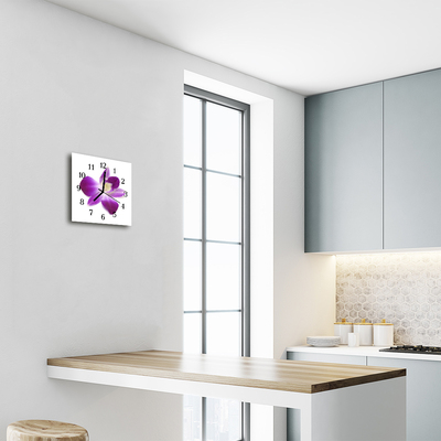Glasuhr Küchenuhr Blume Orchidee