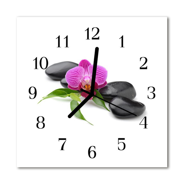 Glasuhr Küchenuhr Orchidee