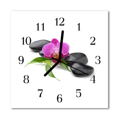 Glasuhr Küchenuhr Orchidee