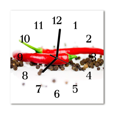 Glasuhr Küchenuhr Paprika Pfeffer