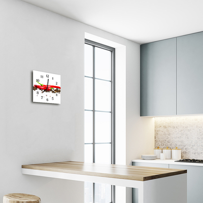 Glasuhr Küchenuhr Paprika Pfeffer