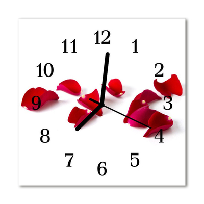 Glasuhr Küchenuhr Rosenblüten