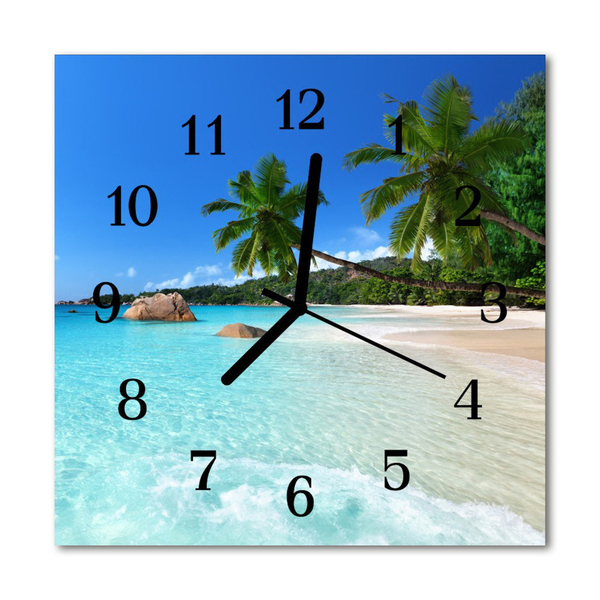 Glasuhr Küchenuhr Strand
