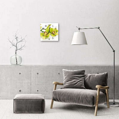 Glasuhr Küchenuhr Orchidee