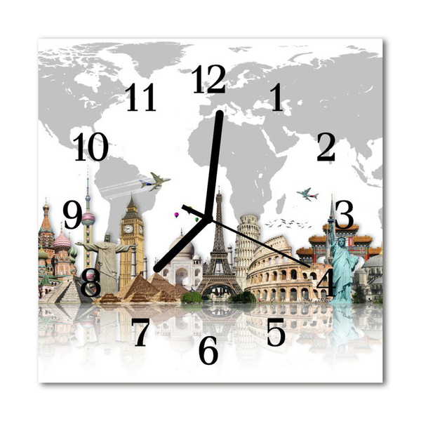 Glasuhr Küchenuhr Welt
