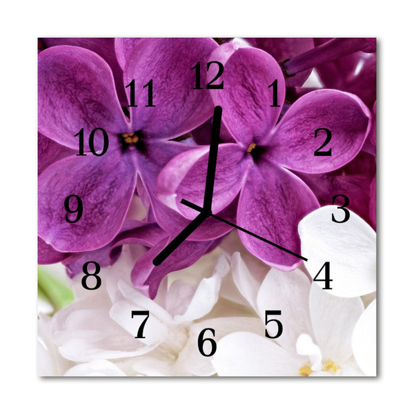 Glasuhr Wanduhr Blumen