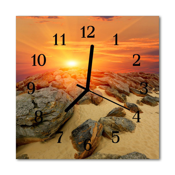 Glasuhr Wanduhr Sonnenuntergang