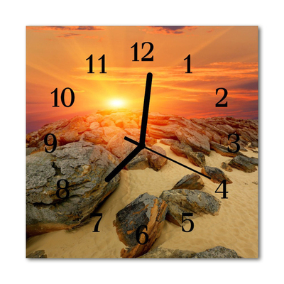 Glasuhr Wanduhr Sonnenuntergang