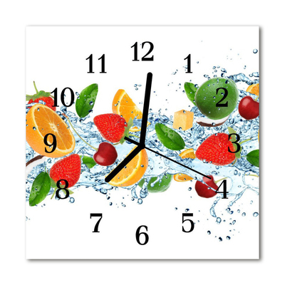 Glasuhr Wanduhr Obst