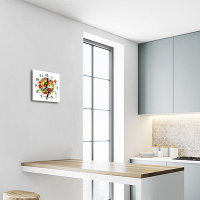 Glasuhr Wanduhr Blumen Baum