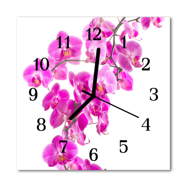 Glasuhr Wanduhr Orchidee