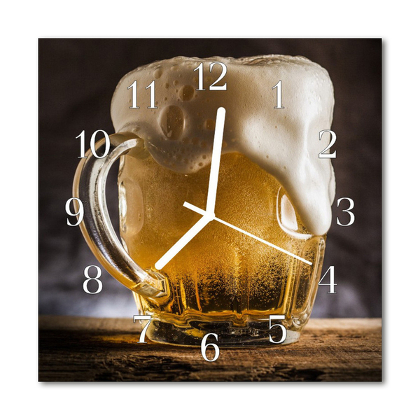 Glasuhr Wanduhr Bier