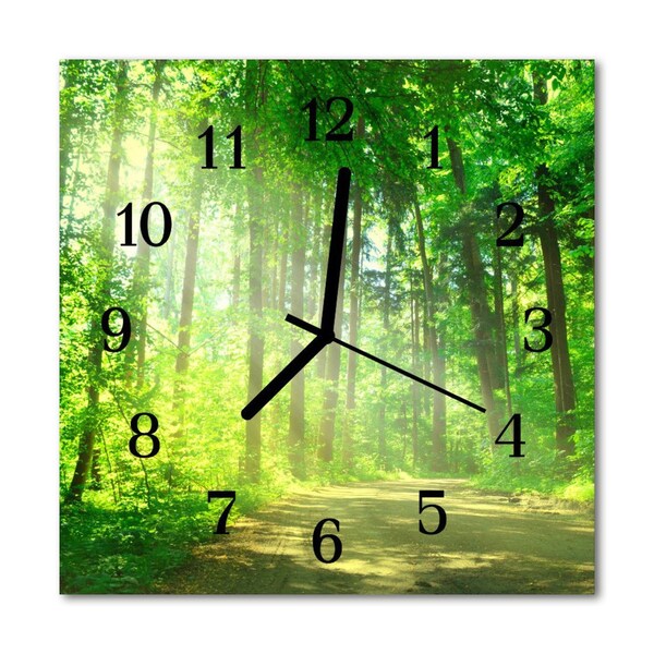Glasuhr Wanduhr Wald Natur
