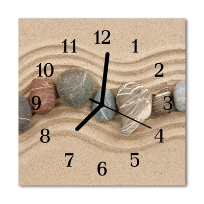 Glasuhr Wanduhr Steine Sand