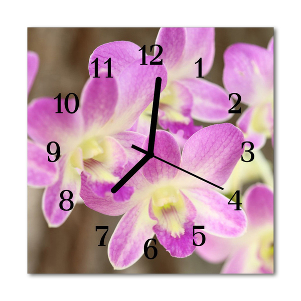 Glasuhr Wanduhr Blumen