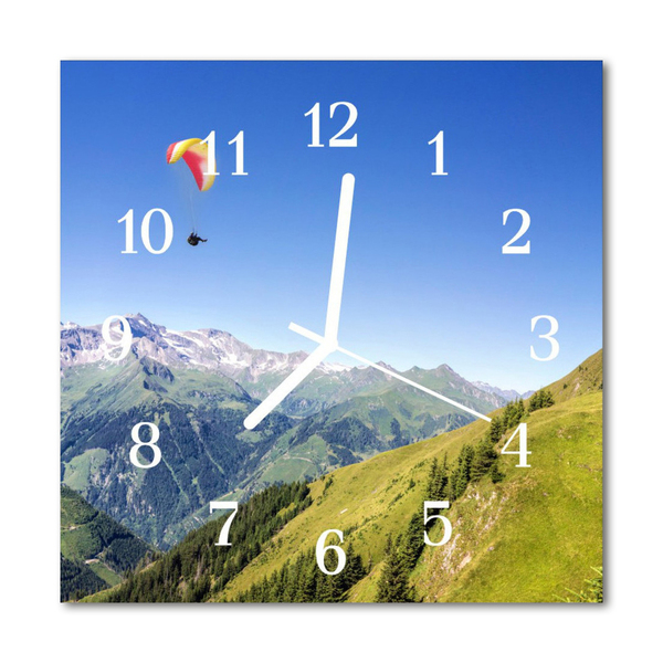 Glasuhr Wanduhr Gebirge