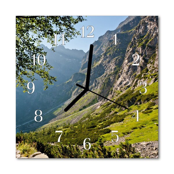 Glasuhr Wanduhr Gebirge