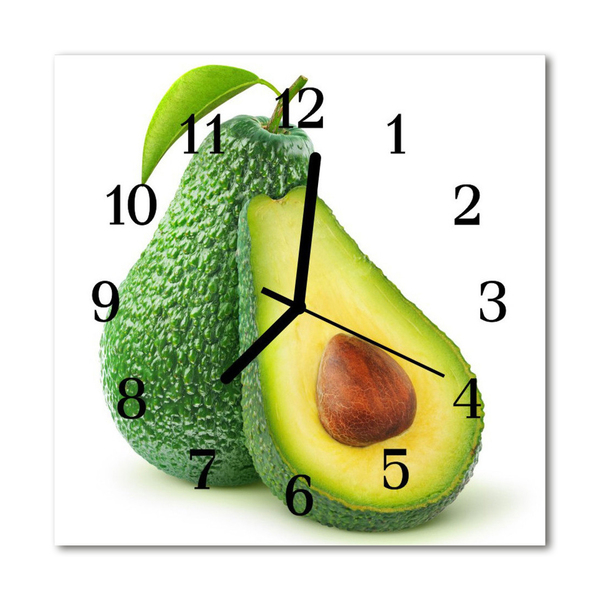 Glasuhr Wanduhr Avocado